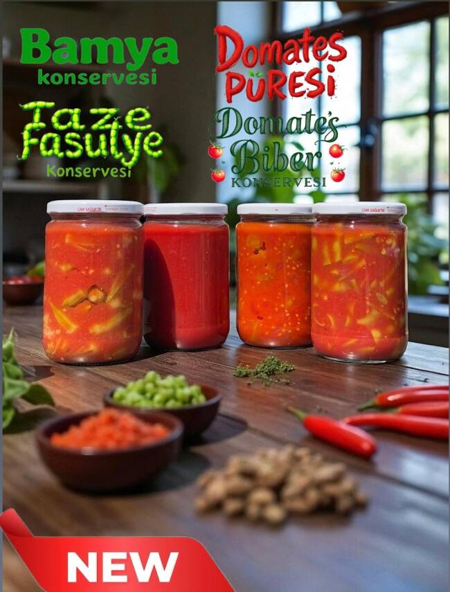 AVANTAJLI 4 LÜ KONSERVE PAKETİ (taze fasulye,bamya,domatesli biber,domates püresi) - 1