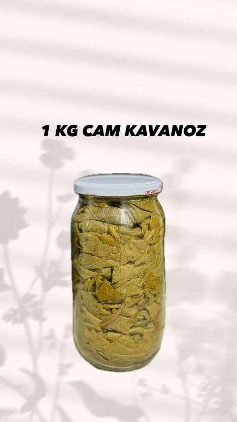 Kuru Basım Yaprak (1 kg lik cam kavanoz-net 400-450 gr yaprak-etli sarmalık küçük ebat) - 1
